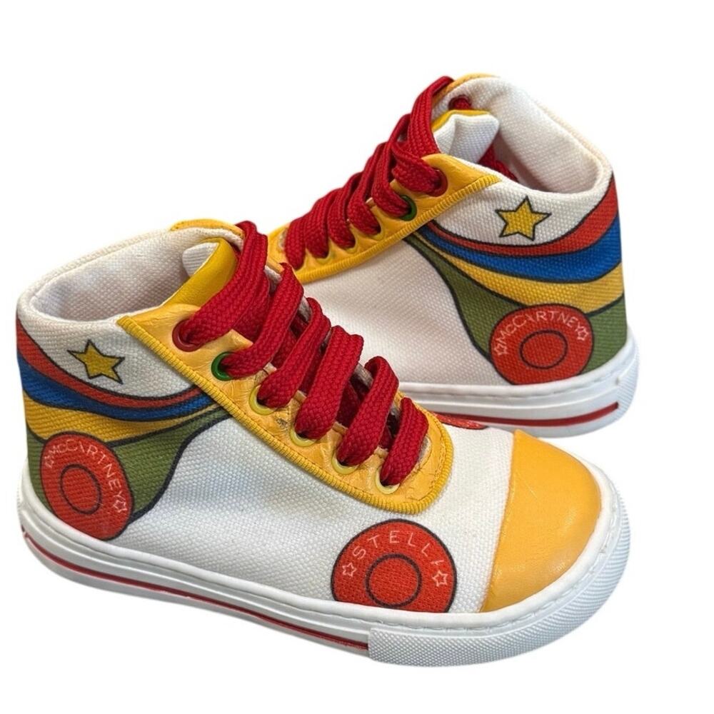Stella McCartney Kids Roller Skate High Top Sneakers EU 24 US 7.5 Retro Rainbow